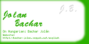 jolan bachar business card